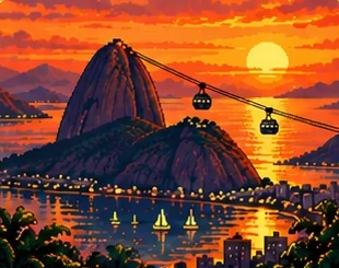 Pão de Açúcar ao pôr do sol